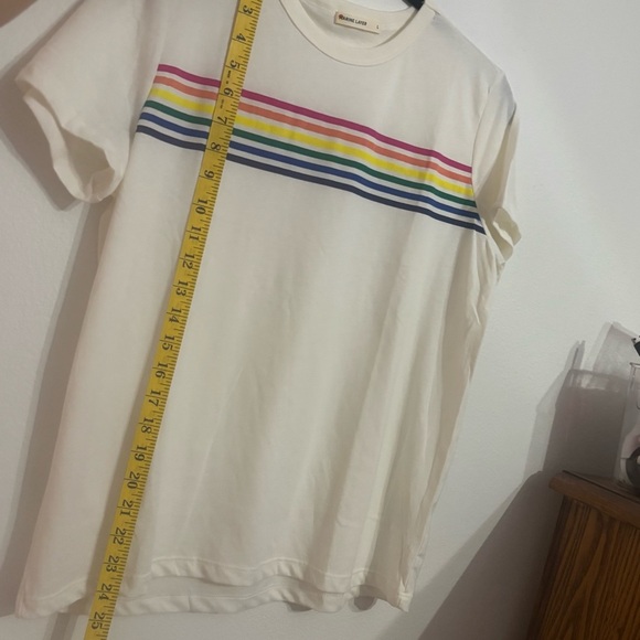 Marine Layer Rainbow Stripe Classic Tee Women’s Large – NWOT - Picture 6 of 8